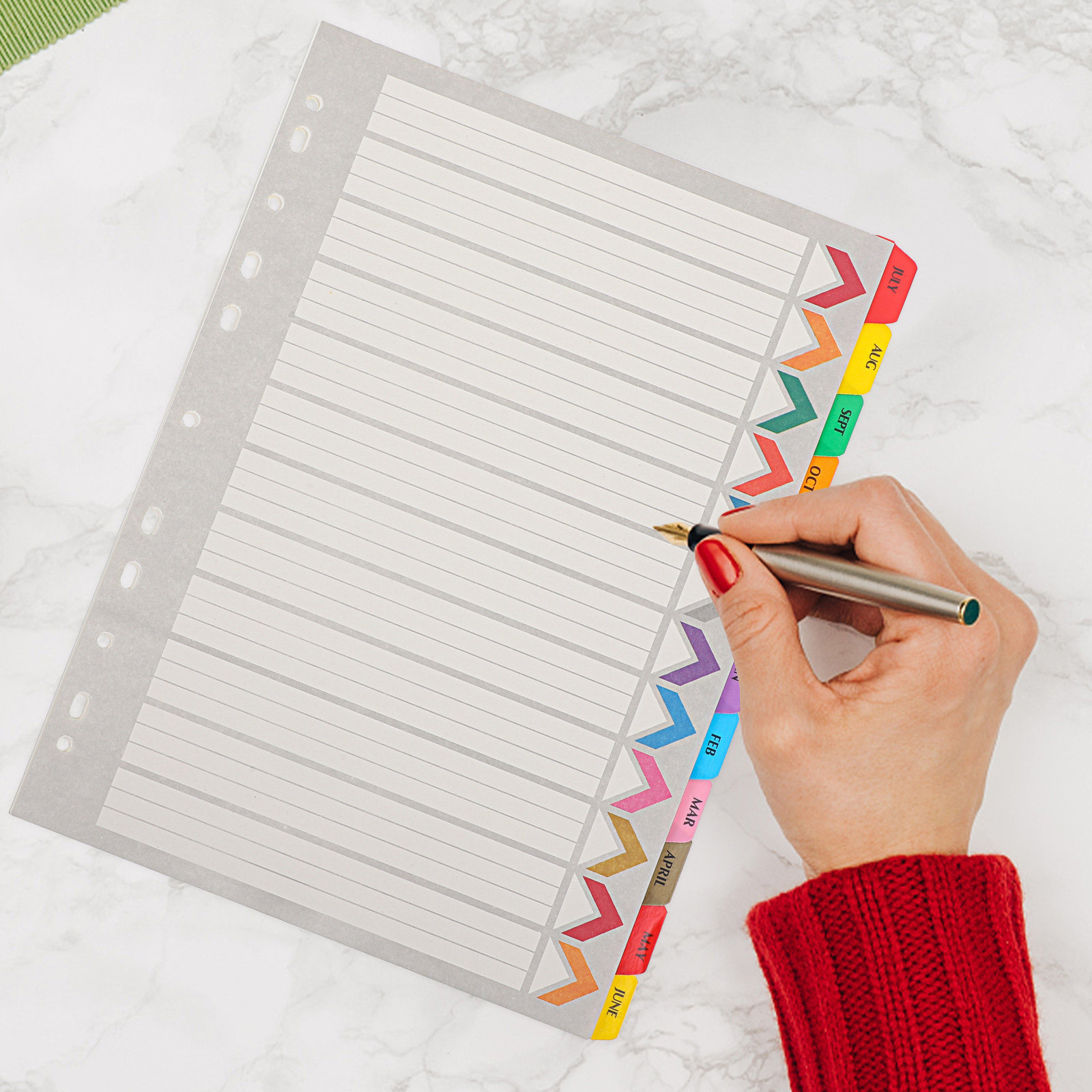 Tab Divider A4 - 12Sheets Binder Dividers with Tabs A4